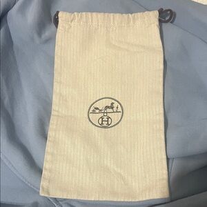 Hermes Cream Drawstring Pouch